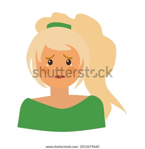 Crying Blonde Woman Cartoon Vector Illustration Stock Vector Royalty Free 2013674660