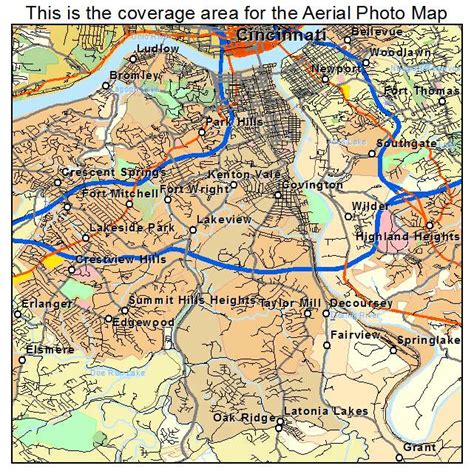 Aerial Photography Map of Covington, KY Kentucky