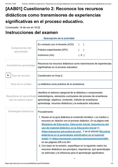 Cuestionario 2 1BIM Reconoce los recursos didácticos como transmisores