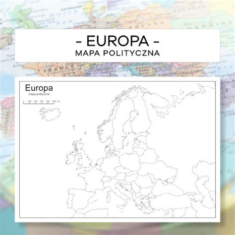 Europa mapa polityczna Materiały Montessori karty trójdzielne