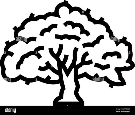 Bodhi Tree Buddhism Line Icon Vector Illustration Stock Vector Image