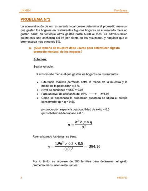 Ejercicios Sobre Muestreo Pdf Descarga Gratuita