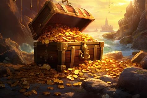 Premium AI Image Treasure Chest Overflowing With Gold Coins