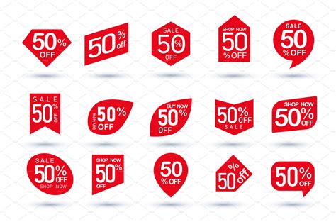 50 percent off sticker label sale | Graphic Objects ~ Creative Market