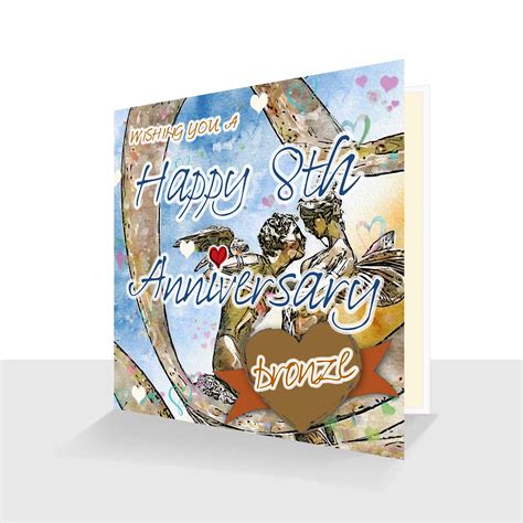 8th Wedding Anniversary Card: Bronze Wedding Anniversary