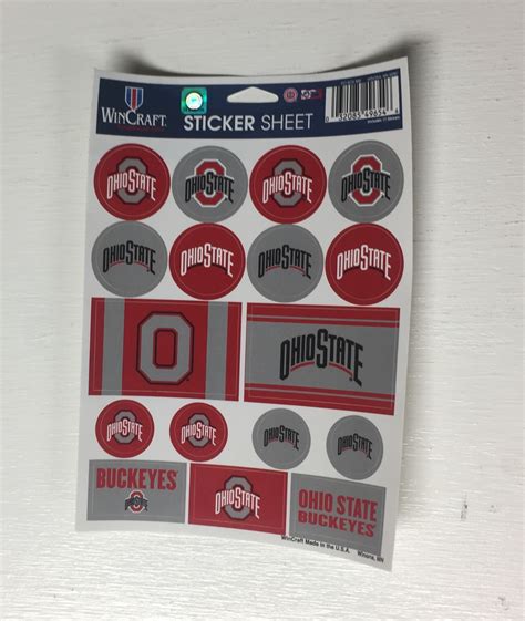 Ohio State Buckeyes Vinyl Sticker Sheet 17 Decals 5x7 Inches Free ...