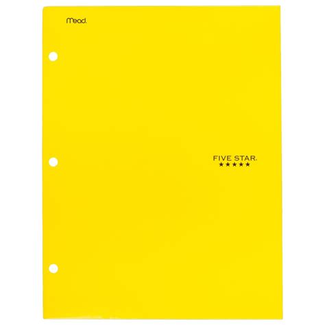 Five Star 4-Pocket Paper Folder, Water-Resistant, Yellow (38806 ...