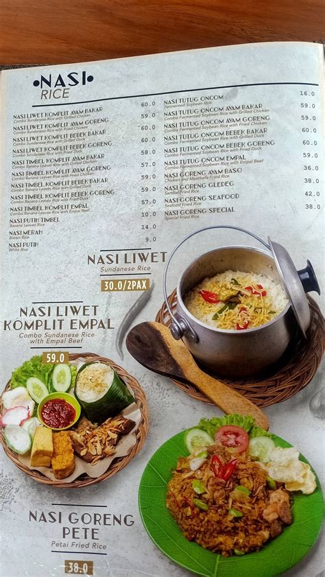 Menu At Restoran Sunda Alam Sari Deltamas Restaurant Bekasi Regency