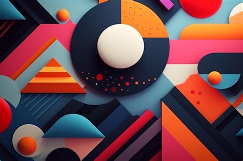 Premium AI Image | Aesthetic wallpaper made of abstract geometric shapes