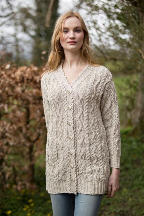 Aran Linencotton Cardigan By Natallia Kulikouskaya For Arancrafts Of Ireland