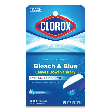 Clorox Bleach And Blue Automatic Toilet Bowl Cleaner Rain Clean 2 47 Oz Tablet