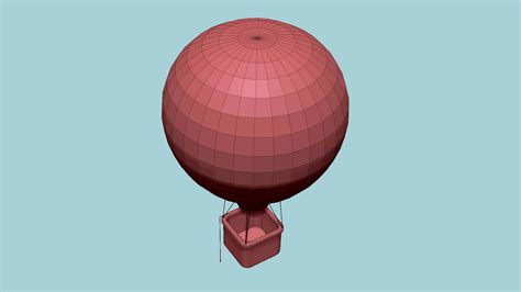 Hot Air Balloon 04 Light Blue 3D Model By Gsommer