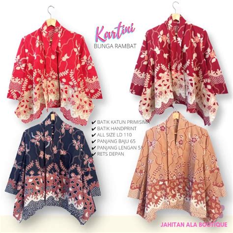 Jual Blouse Batik Wanita Modern Atasan Blus Batik Kerja Premium Asli