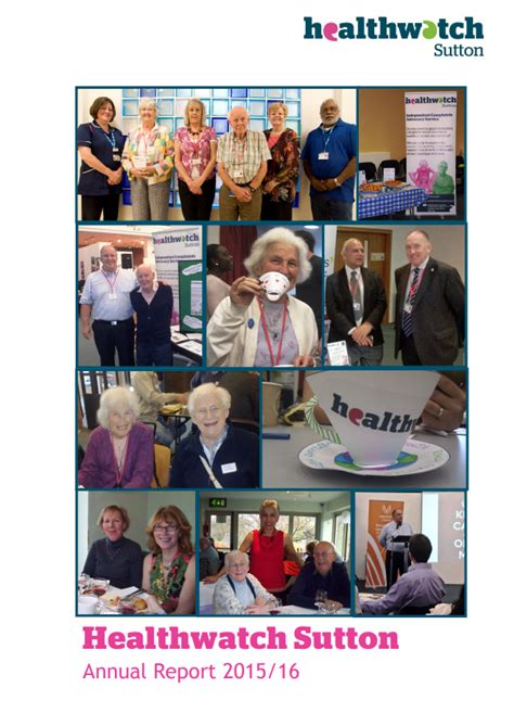 Annual Report 2015 16 Healthwatch Sutton