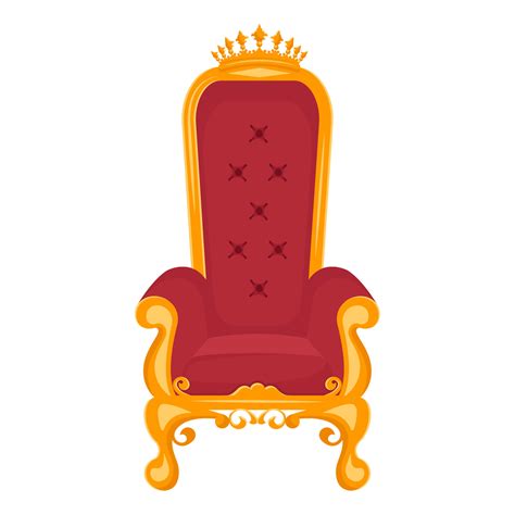 Vintage Throne Royal Armchair Isolated Golden Throne Chair For