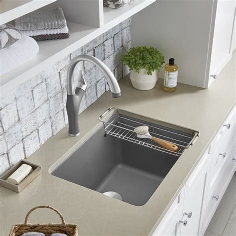 BLANCO 22-in x 25-in 1-Basin Metallic Gray Undermount Laundry Sink in ...