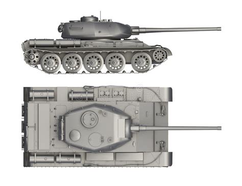 Military Tank Drawing Side View