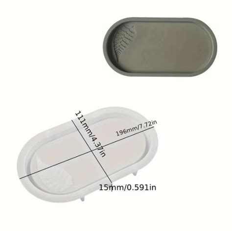 MOLDE DE SILICONE PARA RESINA CIMENTO E GESSO BANDEJA OVAL RH0416 1