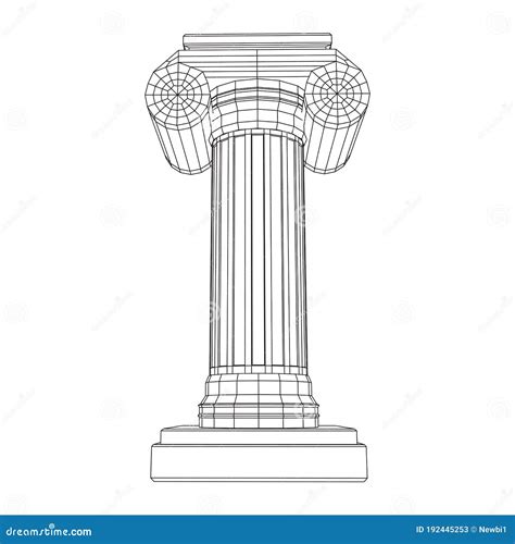 Greek Ionic Column Ancient Pillars Vector Illustration