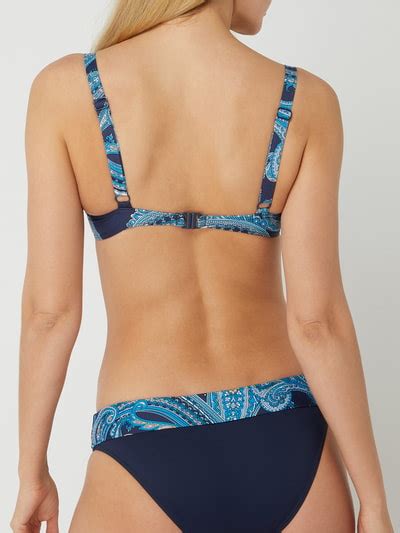 Lascana Bikini Oberteil Mit Paisley Muster Chlorresistent Dunkelblau