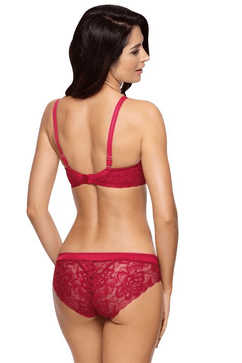 Gepolsterter BH In Rot Burlesque Dessous De