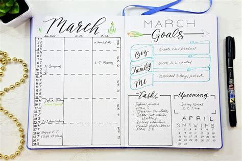 Printable Monthly Spreads for March 2018! - Sheena of the Journal