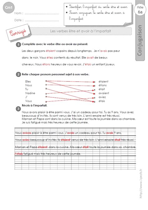 Cm Exercices L Imparfait Des Verbes Tre Et Avoir 7776 The Best Porn