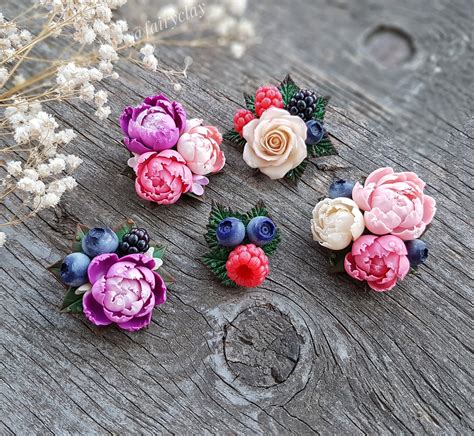 Брошечки с цветами | Пикабу