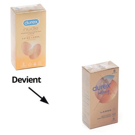 Durex Nude Extra Large Préservatifs ultra fins Sensations intactes
