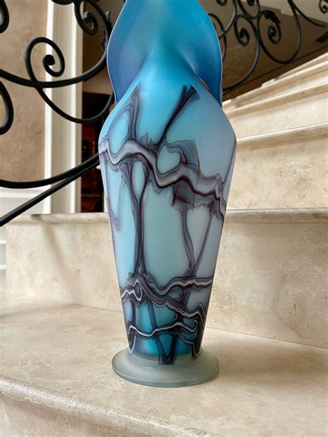 E Zareh Art Glass 17 5 Vase Russian Art Glass Vase Etsy