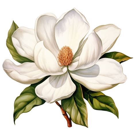 White Magnolias Floral Watercolor Clipart Graphics Printable Png