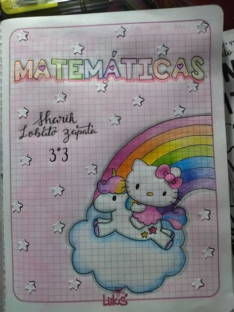 Portada Para Cuaderno 1 Hello Kitty Dibujitos Sencillos Tutorial