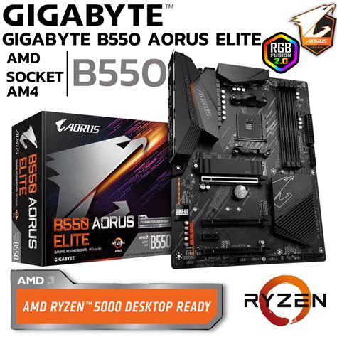 Mainboard เมนบอร์ด Am4 Gigabyte Aorus B550 Elite Ddr4 Support 5000 Series Shopee Thailand