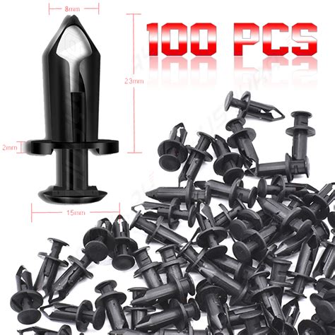 100x Universal Car Body Bumper Rivet Retainer Trim Molding Push Pin