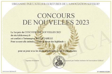 CONCOURS DE NOUVELLES 2023