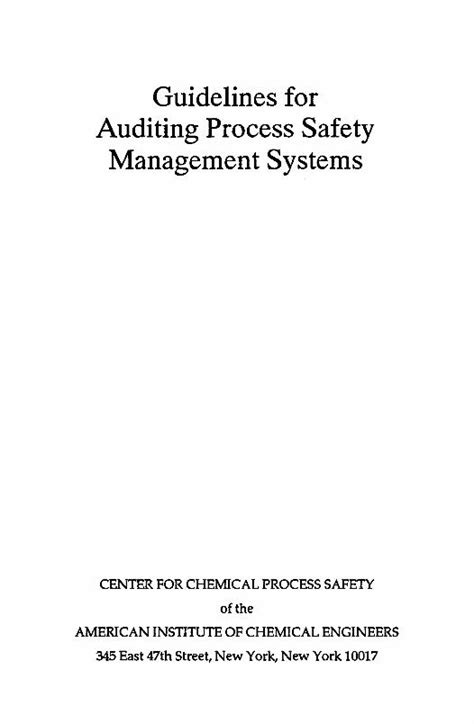 Pdf Guidelines For Auditing Process Safety Management Ftp Feq Ufu Br