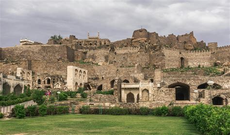 majestic view  golconda fort  hyderabad india  stock photo
