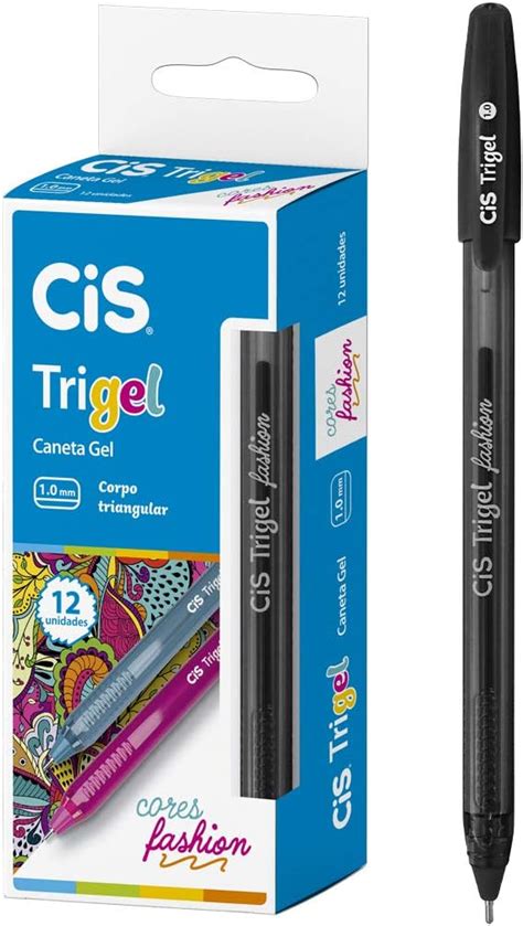 Caneta Cis Trigel - Caneta Gel 1.0mm CIS TRIGEL Fashion, Preta, Caixa c/12 unidades ...
