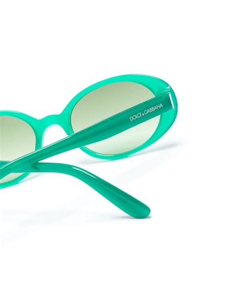 Dolce And Gabbana Eyewear Re Edition Oval Frame Sunglasses Green Farfetch