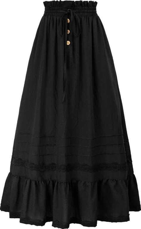 Scarlet Darkness Women Renaissance Maxi Skirts Tiered Long Boho Skirt