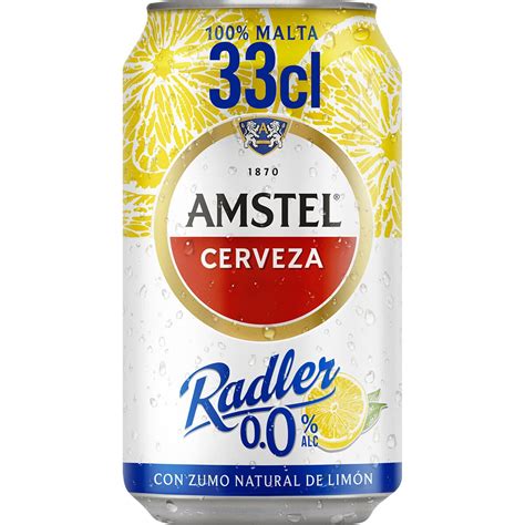 Radler cerveza rubia sin alcohol con zumo natural de limón lata 33 cl