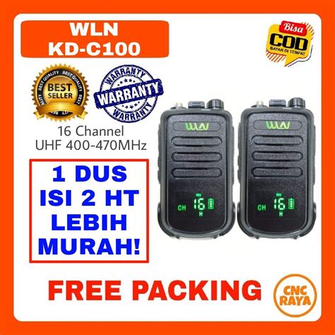 Jual HT WLN KD C100 Single Band 1 BOX Isi 2 HT 2 In 1 Box H T WLN 1