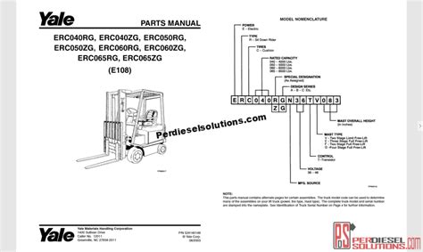 Yale Forklift Trucks Complete Set Parts book PDF - PerDieselSolutions