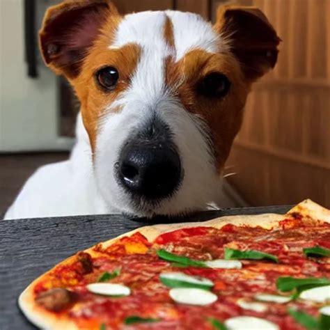 Photo Of A White Jack Russel Eating Pizza Stable Diffusion OpenArt