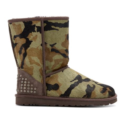 Ugg Rowland Pony Hair Camouflage Short Boots In Green Lyst