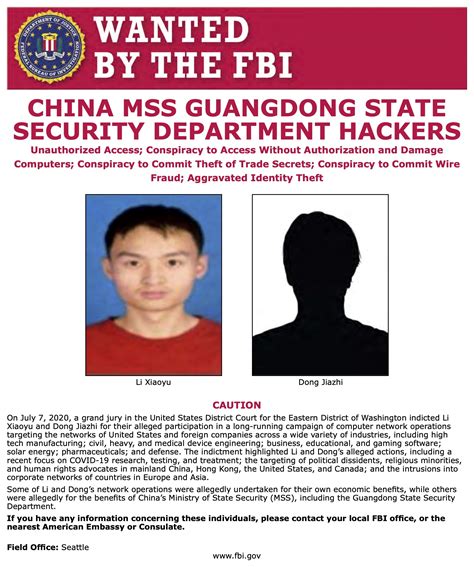 US Charges Two Chinese Spies In Global Hacking Campaign Targeting COVID