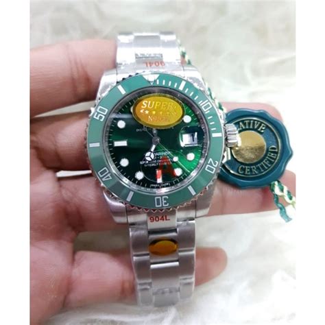 Jual Jam Tangan Rolex Submariner Mesin Swiss Eta Body Silver Green Hulk