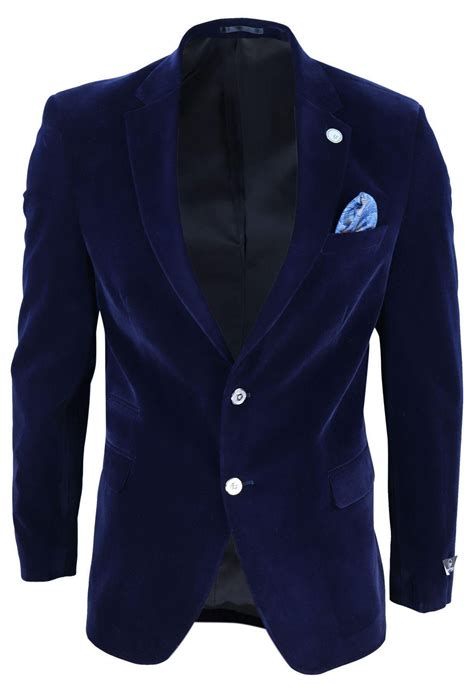 Mens Blue Velvet Dinner Jacket Blazer Waistcoat Wedding Party Etsy UK