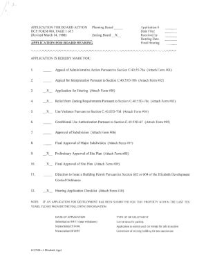 Fillable Online APPLICATION FOR BOARD ACTION DCP FORM 00 Fax