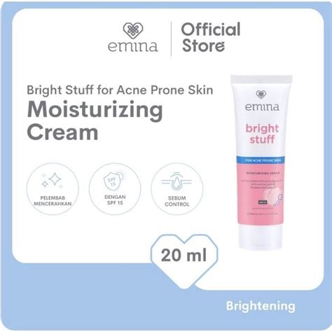 Emina Bright Stuff For Acne Prone Skin Moisturizing Cream 20ml Shopee